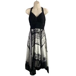 Sangria Halter Midi Dress Womens Size 10 Asymmetric Y2k Fairy Grunge Whimsigoth